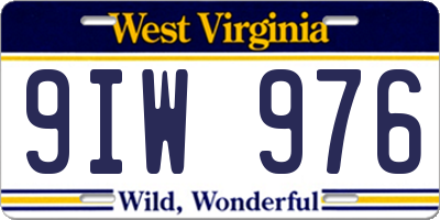 WV license plate 9IW976