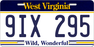 WV license plate 9IX295
