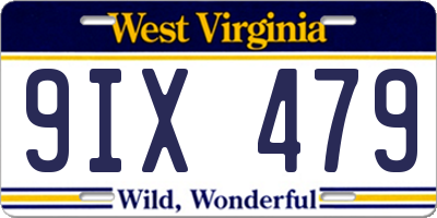 WV license plate 9IX479