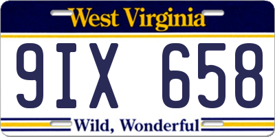 WV license plate 9IX658