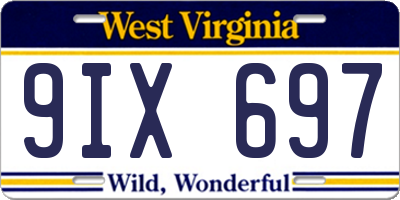 WV license plate 9IX697