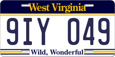 WV license plate 9IY049