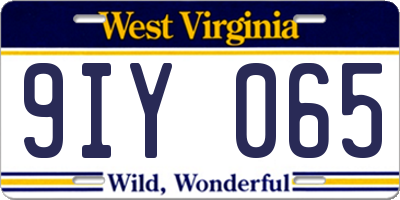 WV license plate 9IY065