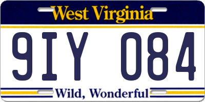 WV license plate 9IY084