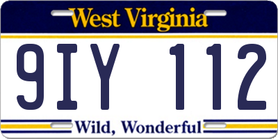 WV license plate 9IY112