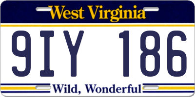 WV license plate 9IY186