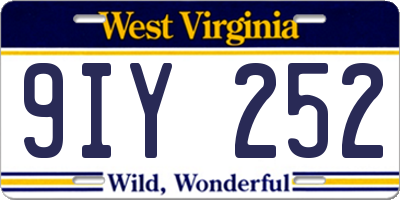 WV license plate 9IY252