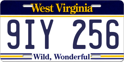WV license plate 9IY256