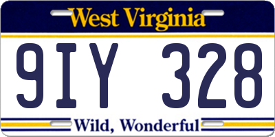 WV license plate 9IY328