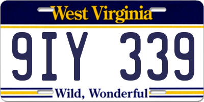 WV license plate 9IY339
