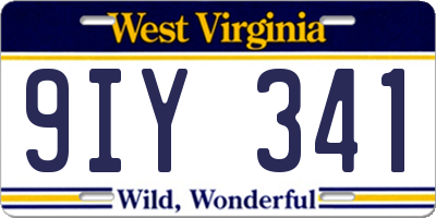 WV license plate 9IY341