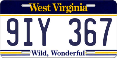 WV license plate 9IY367