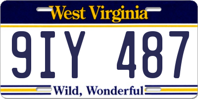 WV license plate 9IY487