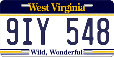 WV license plate 9IY548