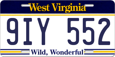 WV license plate 9IY552