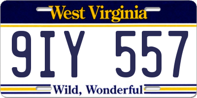WV license plate 9IY557