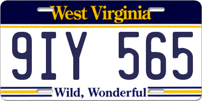 WV license plate 9IY565