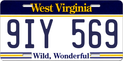 WV license plate 9IY569