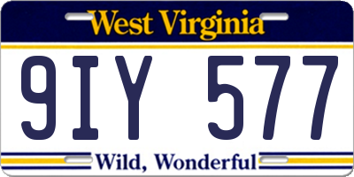 WV license plate 9IY577
