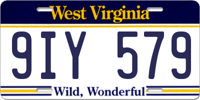 WV license plate 9IY579