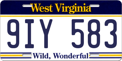 WV license plate 9IY583