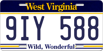 WV license plate 9IY588