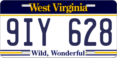 WV license plate 9IY628