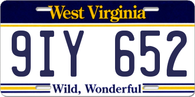 WV license plate 9IY652
