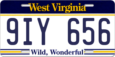 WV license plate 9IY656