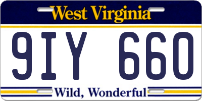 WV license plate 9IY660