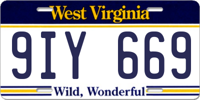 WV license plate 9IY669
