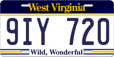 WV license plate 9IY720
