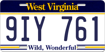 WV license plate 9IY761