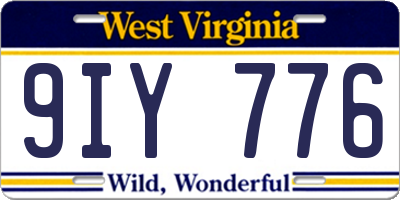 WV license plate 9IY776