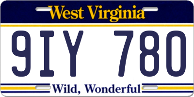 WV license plate 9IY780
