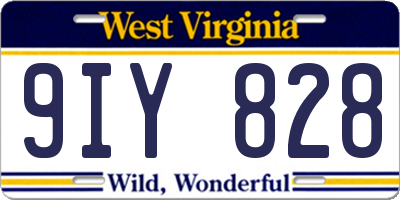 WV license plate 9IY828