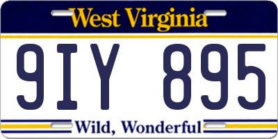 WV license plate 9IY895