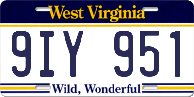 WV license plate 9IY951