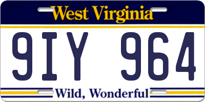 WV license plate 9IY964