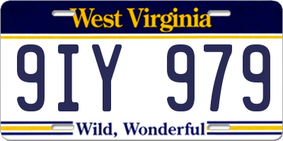 WV license plate 9IY979