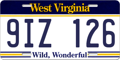 WV license plate 9IZ126
