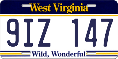 WV license plate 9IZ147