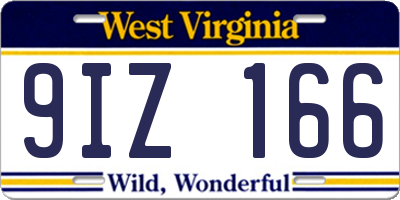 WV license plate 9IZ166