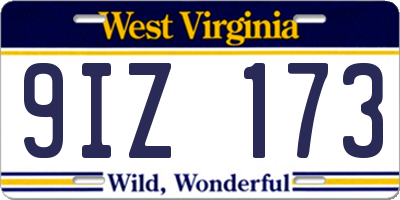 WV license plate 9IZ173