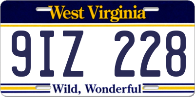 WV license plate 9IZ228