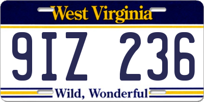 WV license plate 9IZ236
