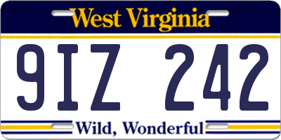 WV license plate 9IZ242