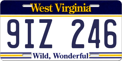 WV license plate 9IZ246