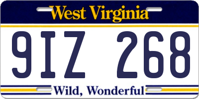 WV license plate 9IZ268