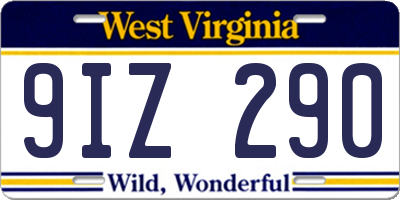 WV license plate 9IZ290